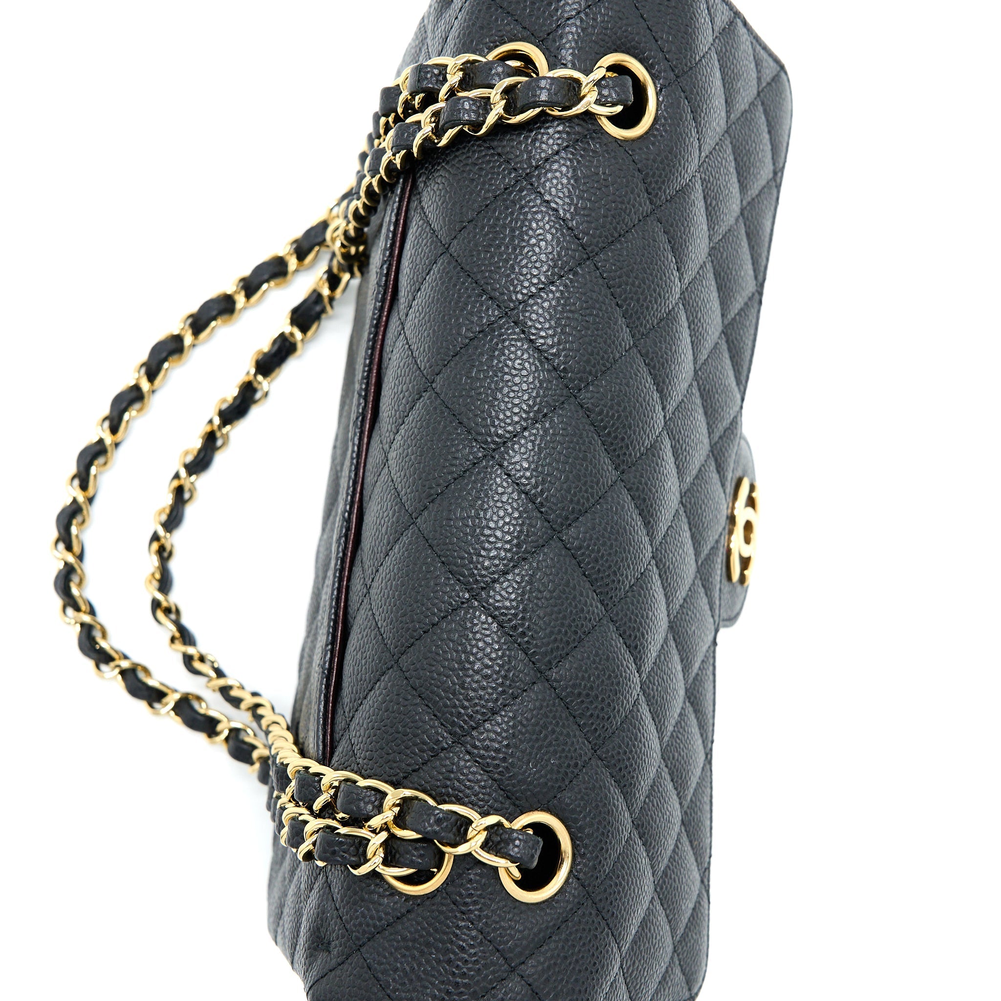 CHANEL MEDIUM CLASSIC DOUBLE FLAP BAG CAVIAR BLACK GHW