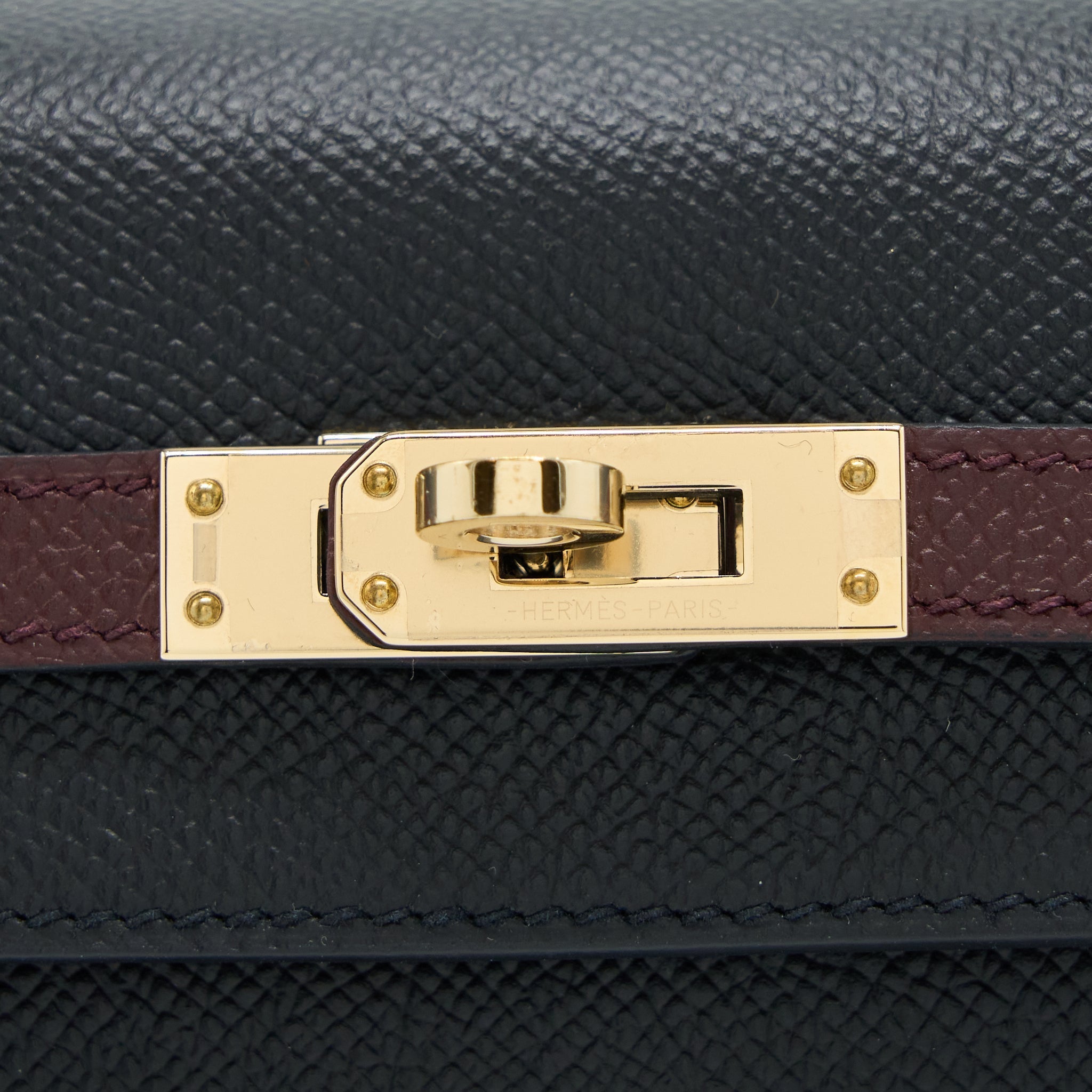 HERMES KELLY 25 SPECIAL ORDER EPSOM BLACK/ ROUGE H GHW