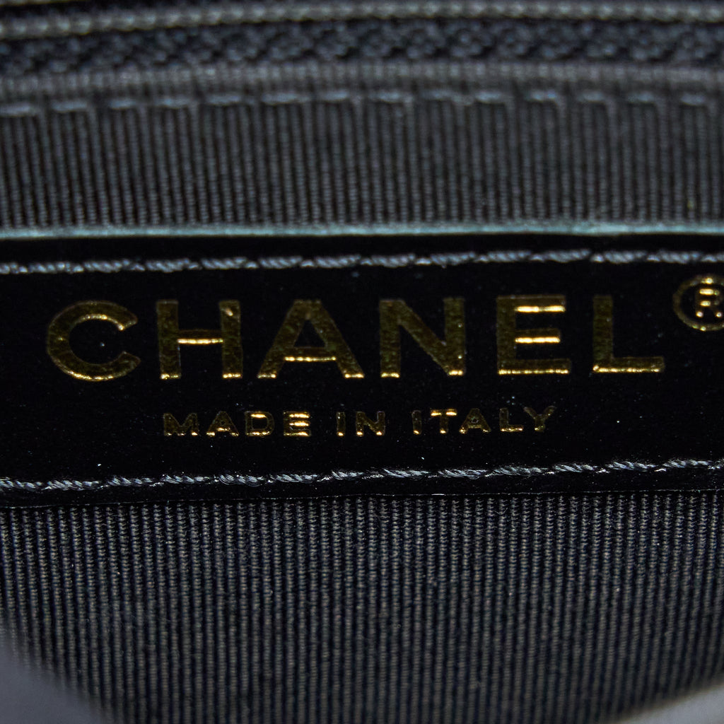 CHANEL SEASONAL TOP HANDLE FLAP BAG CALFSKIN BLACK GHW