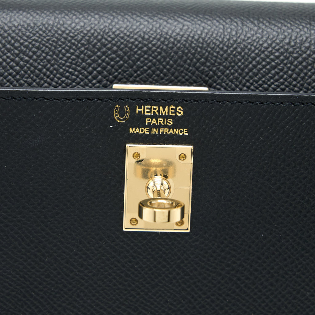 HERMES KELLY 25 SPECIAL ORDER EPSOM BLACK/ ROUGE H GHW