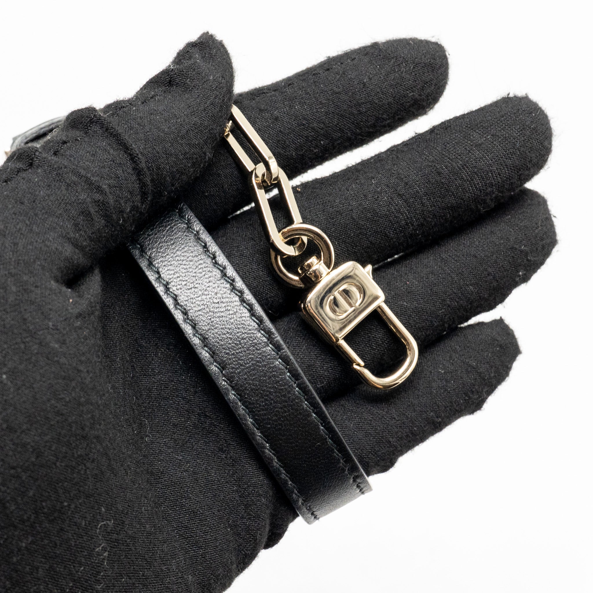 DIOR SMALL LADY D-JOY BAG CANNAGE LAMBSKIN BLACK LGHW