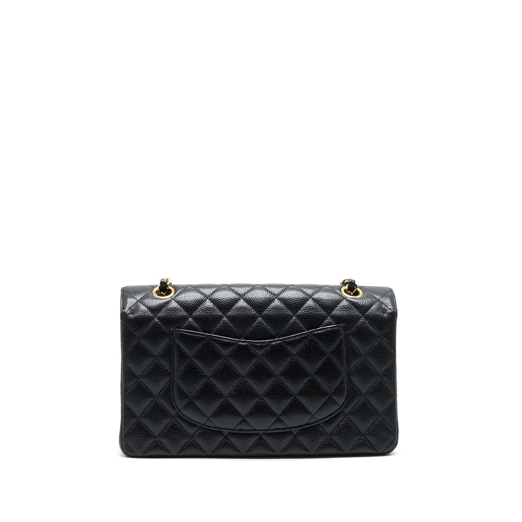 CHANEL CLASSIC DOUBLE FLAP MEDIUM BLACK CAVIAR GHW