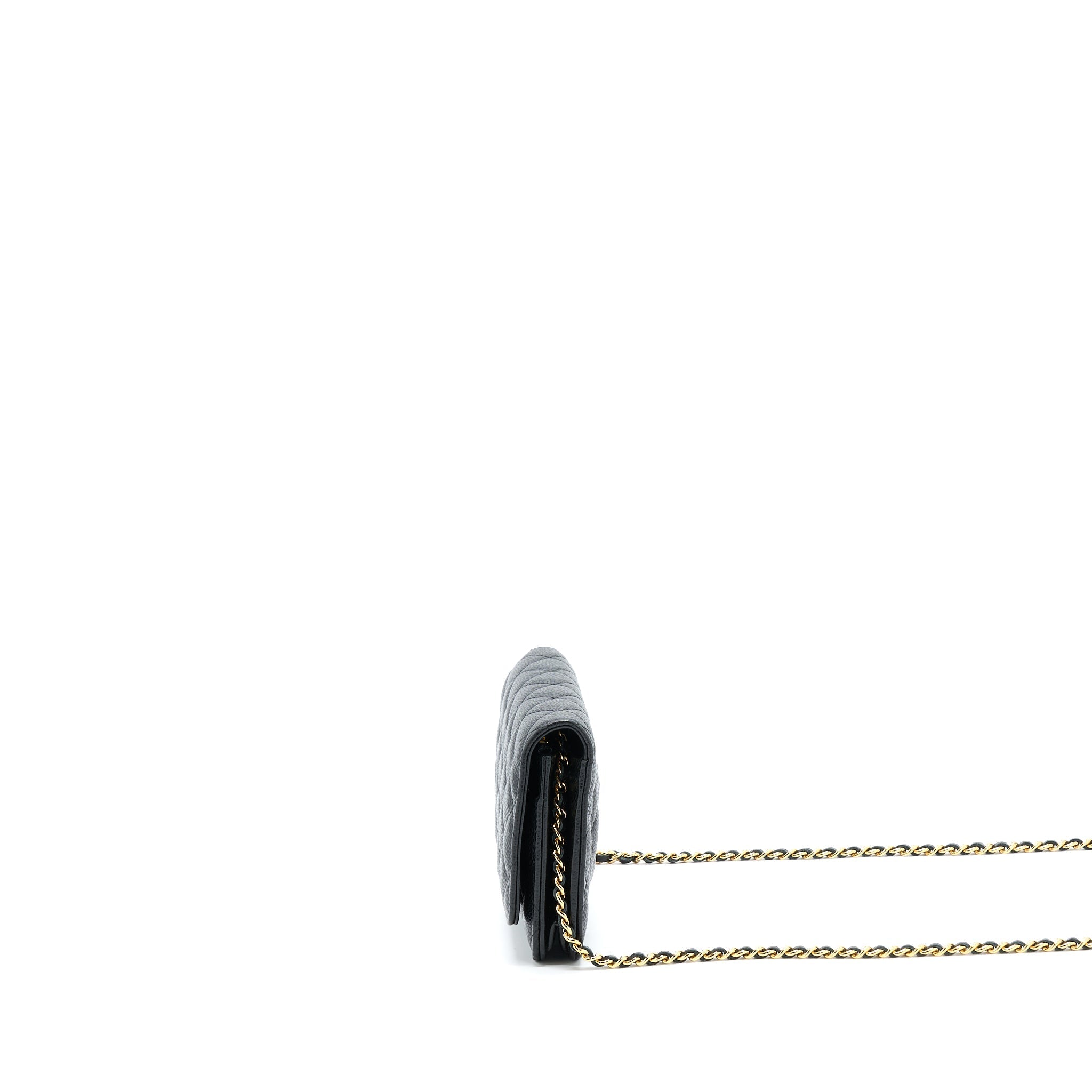 CHANEL CLASSIC WALLET ON CHAIN CAVIAR BLACK GHW