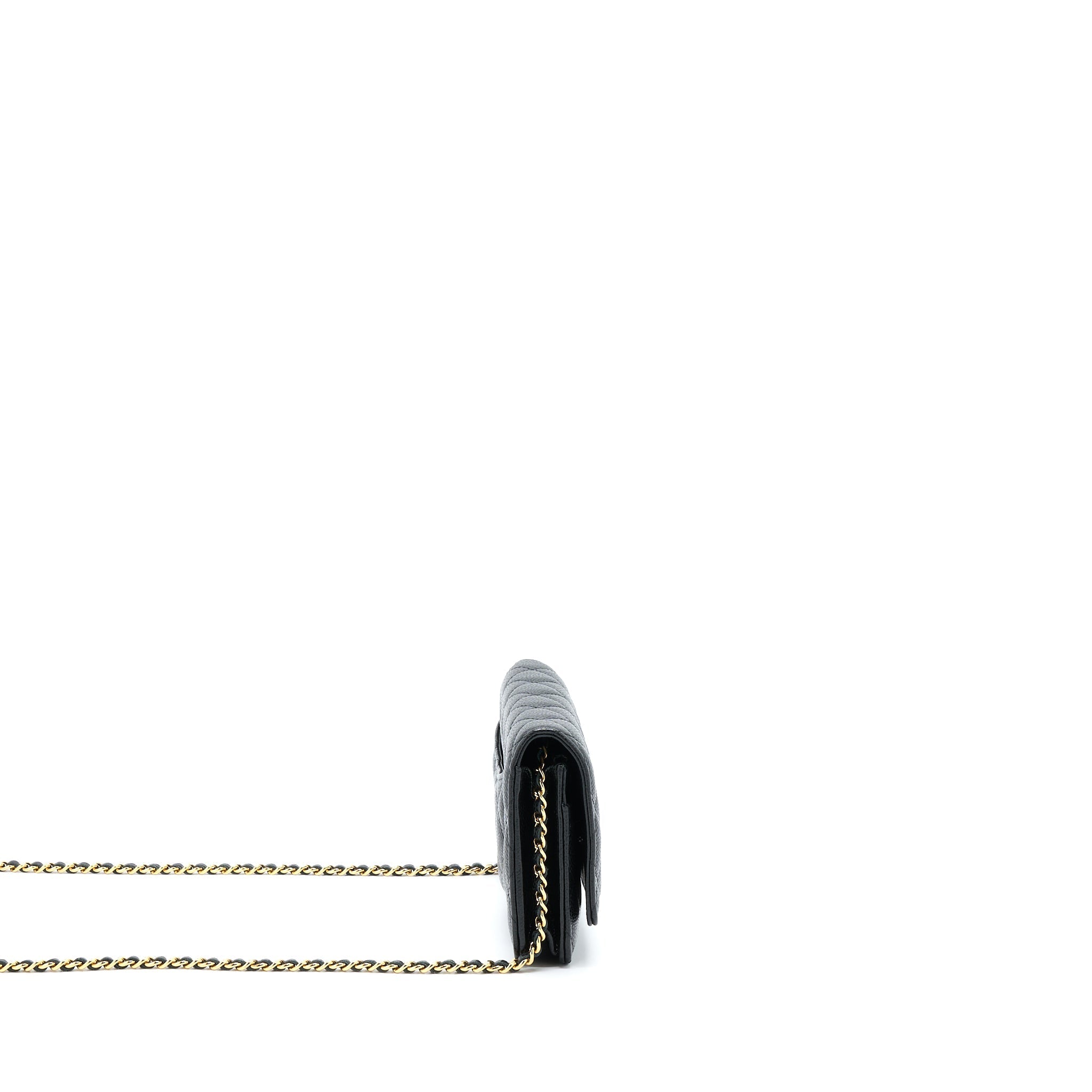 CHANEL CLASSIC WALLET ON CHAIN CAVIAR BLACK GHW