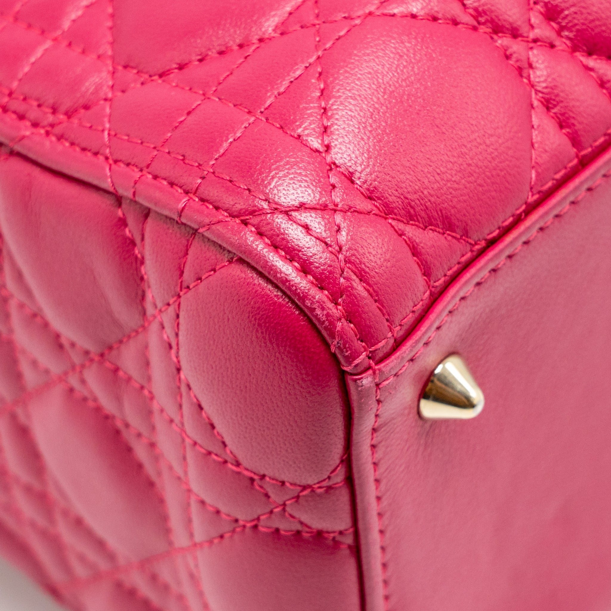 DIOR MEDIUM LADY DIOR LAMBSKIN PINK GHW