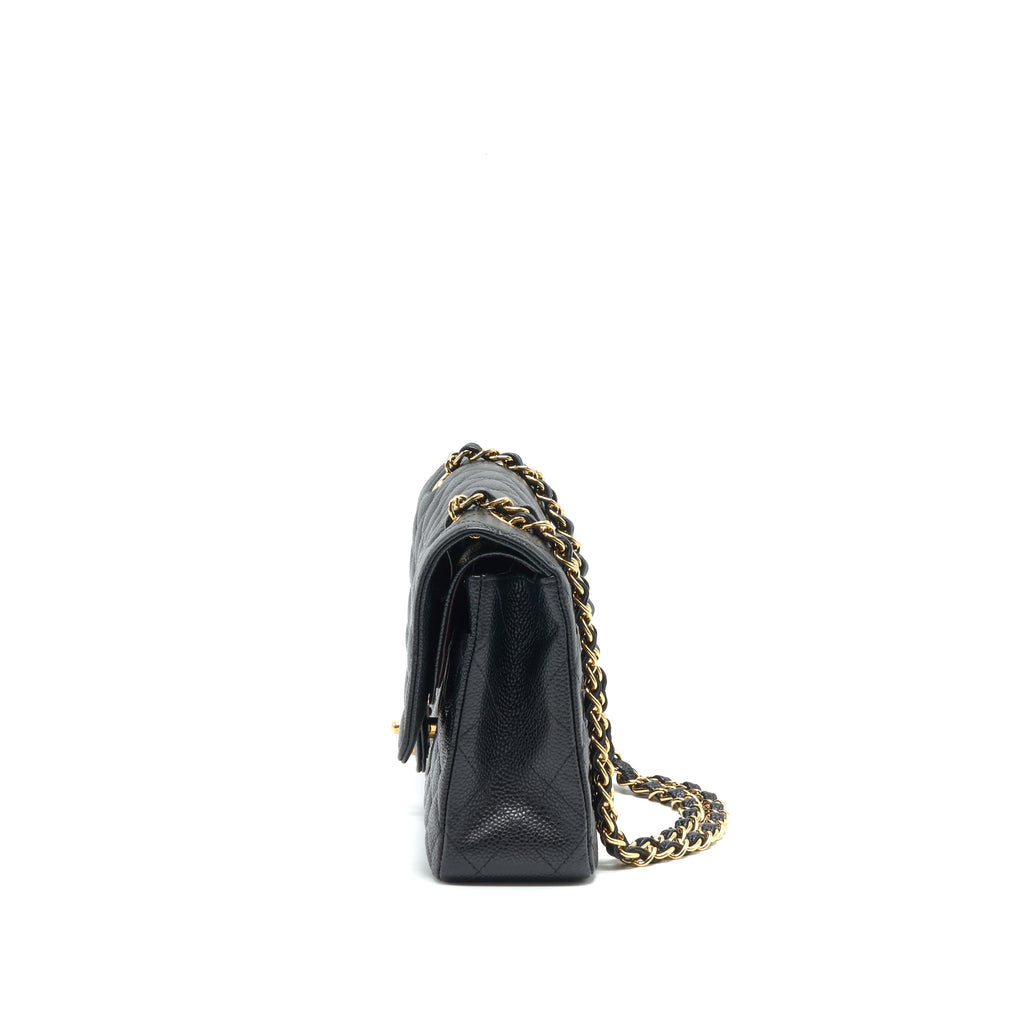 CHANEL CLASSIC DOUBLE FLAP MEDIUM BLACK CAVIAR GHW