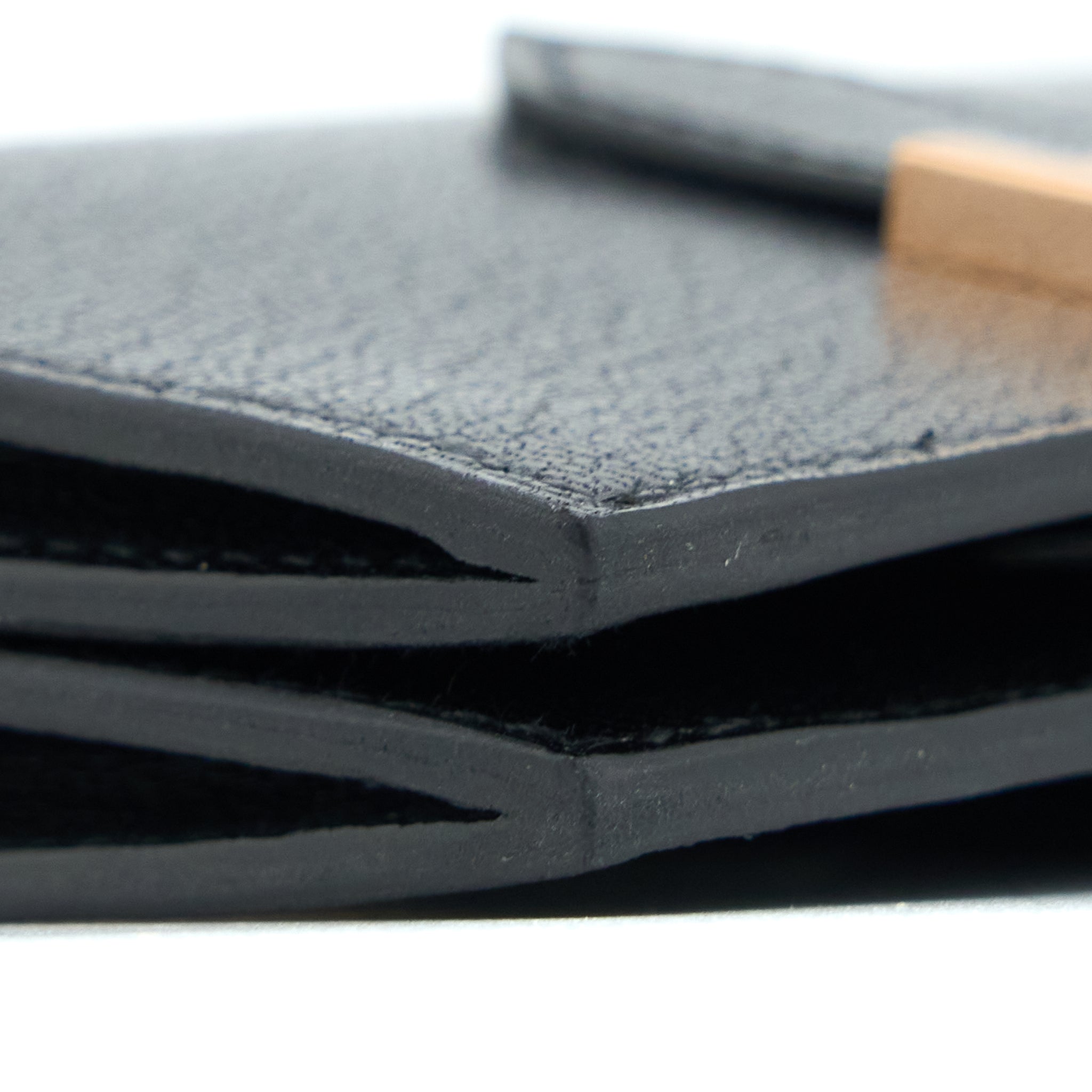 HERMES BEARN CARD HOLDER CHEVRE CHAMKILA BLACK RGHW