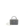CHANEL 22A TOP HANDLE LONG VANITY WITH CHAIN LAMBSKIN GREY LGHW