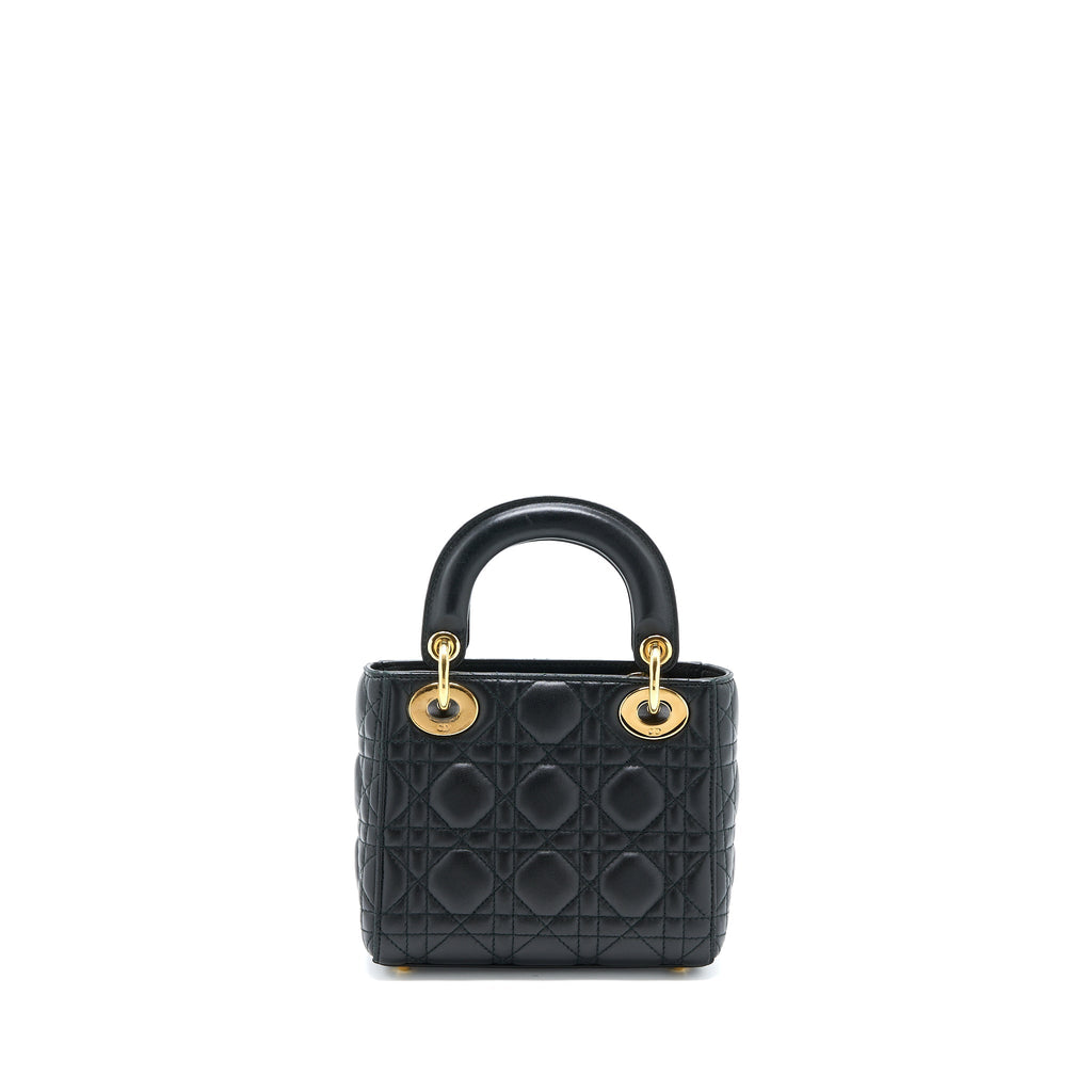 DIOR MINI LADY DIOR LAMBSKIN BLACK GHW