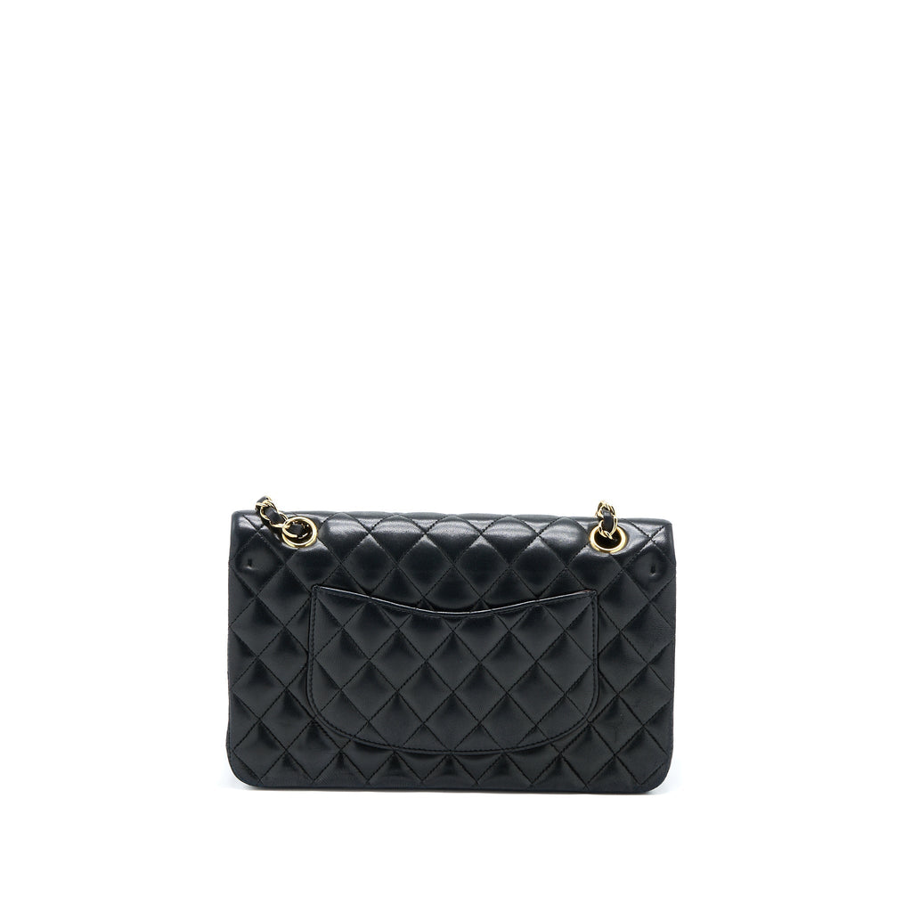 CHANEL MEDIUM CLASSIC DOUBLE FLAP BAG LAMBSKIN BLACK GHW