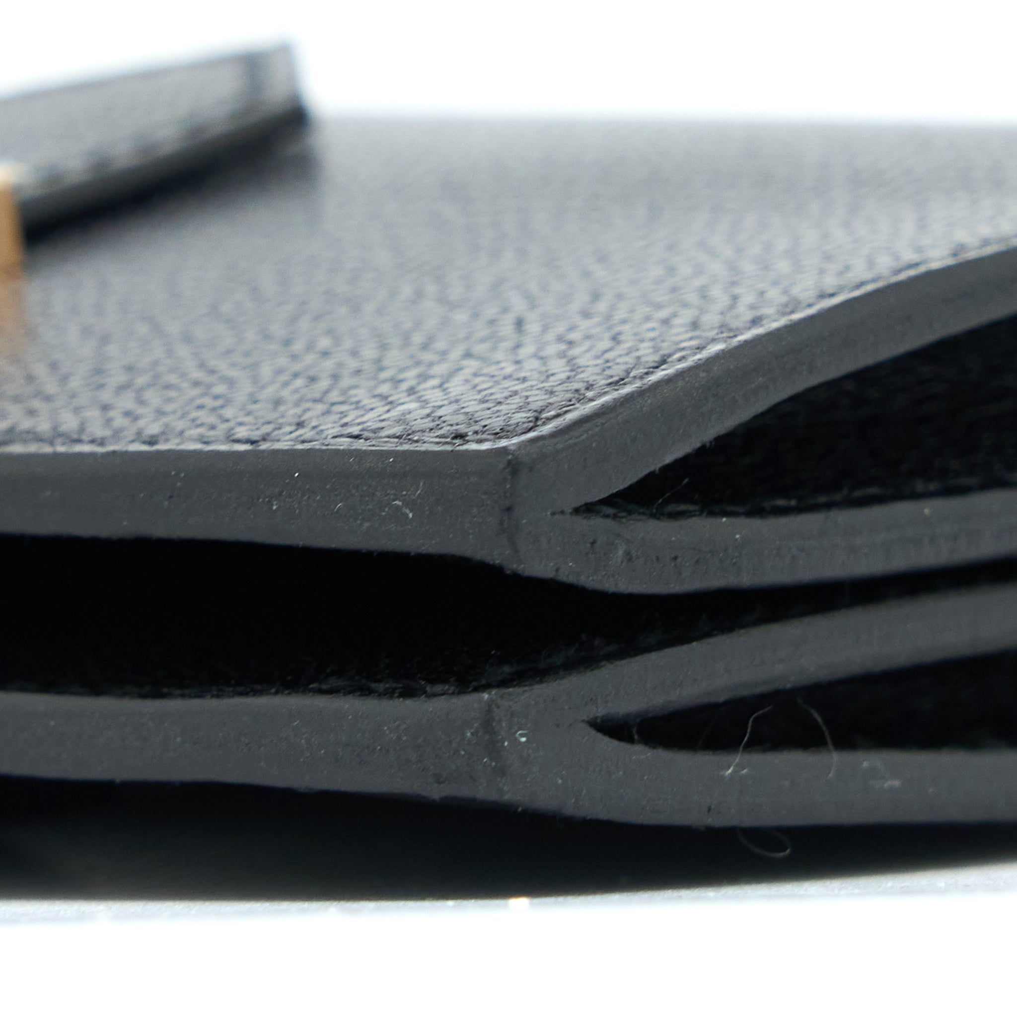 HERMES BEARN CARD HOLDER CHEVRE CHAMKILA BLACK RGHW