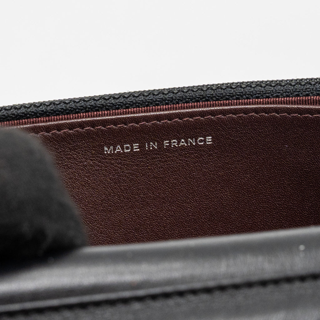 CHANEL 2.55 REISSUE WALLET ON CHAIN CALFSKIN BLACK RUTHENIUM HARDWARE