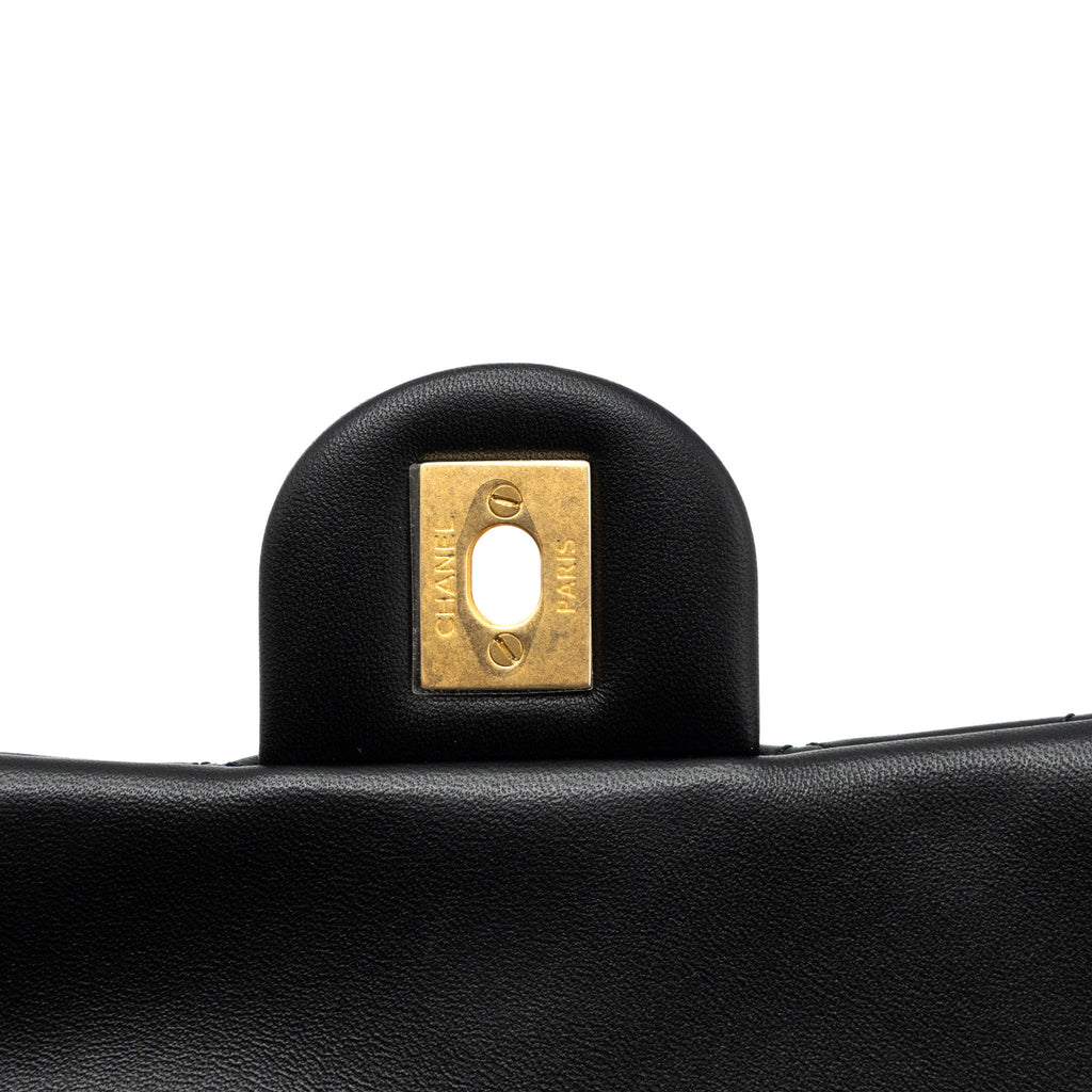 CHANEL 23K PEARL CRUSH MINI RECTANGULAR FLAP BAG LAMBSKIN BLACK BRUSHED GHW(MICROCHIP)
