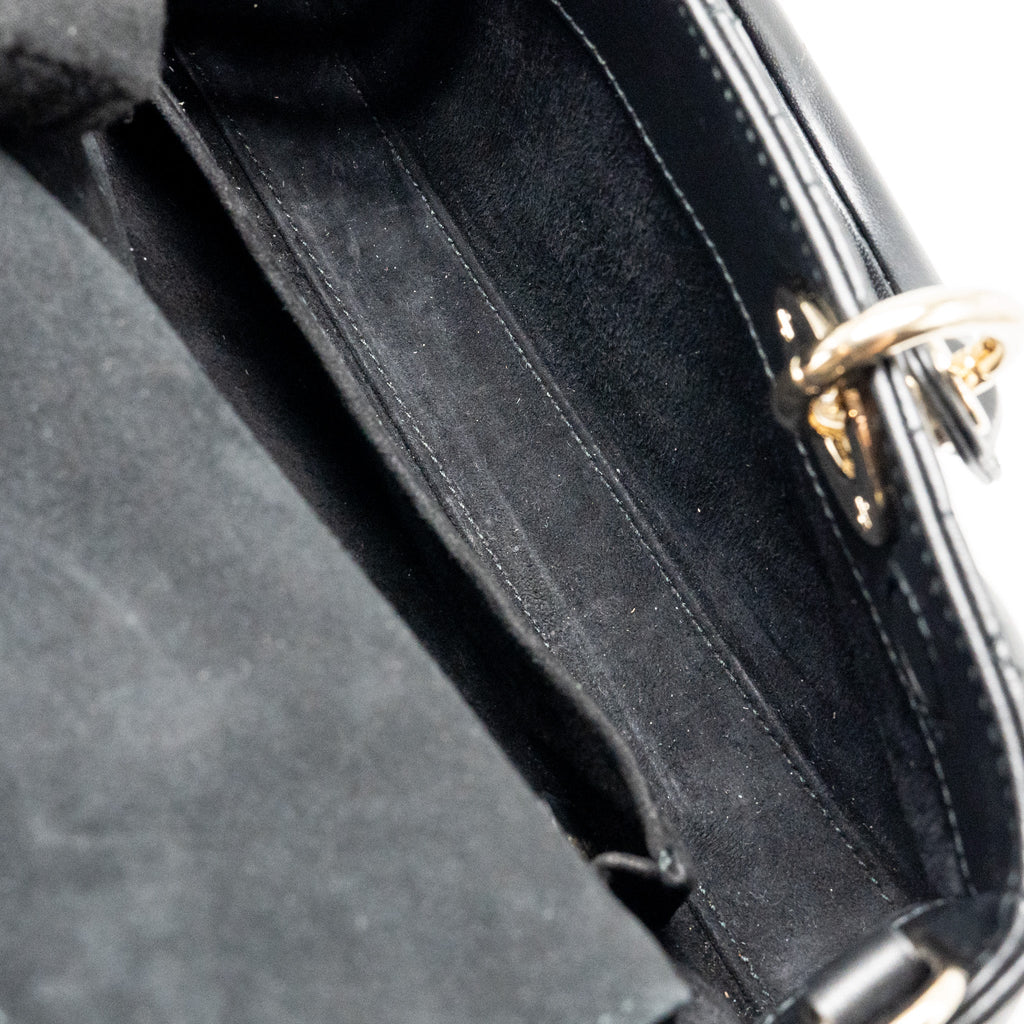 DIOR SMALL LADY D-JOY BAG CANNAGE LAMBSKIN BLACK LGHW