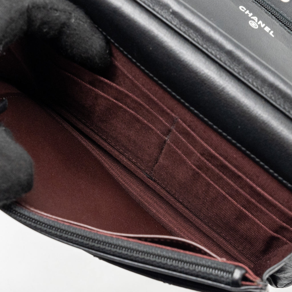 CHANEL 2.55 REISSUE WALLET ON CHAIN CALFSKIN BLACK RUTHENIUM HARDWARE
