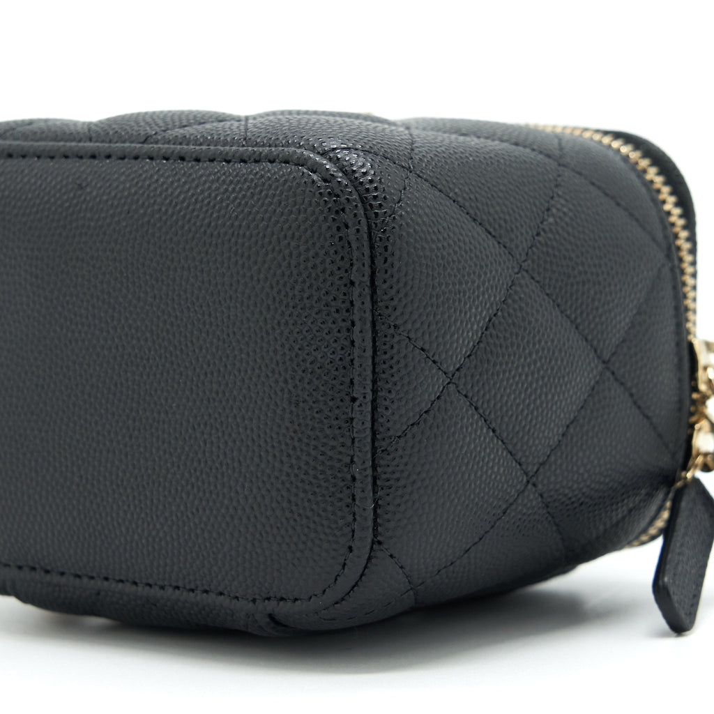 CHANEL MINI VANITY WITH CHAIN CAVIAR BLACK LGHW
