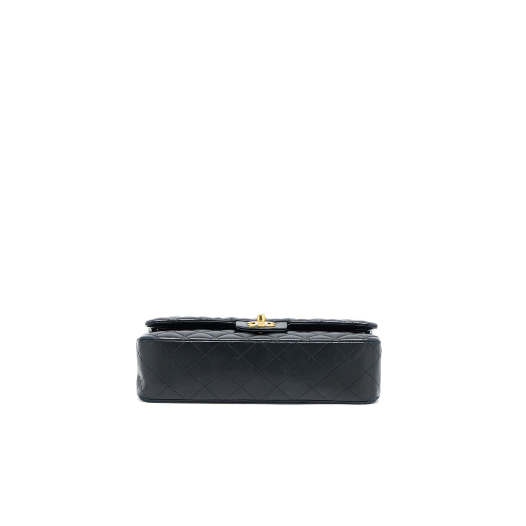 CHANEL MEDIUM CLASSIC DOUBLE FLAP BAG LAMBSKIN BLACK GHW