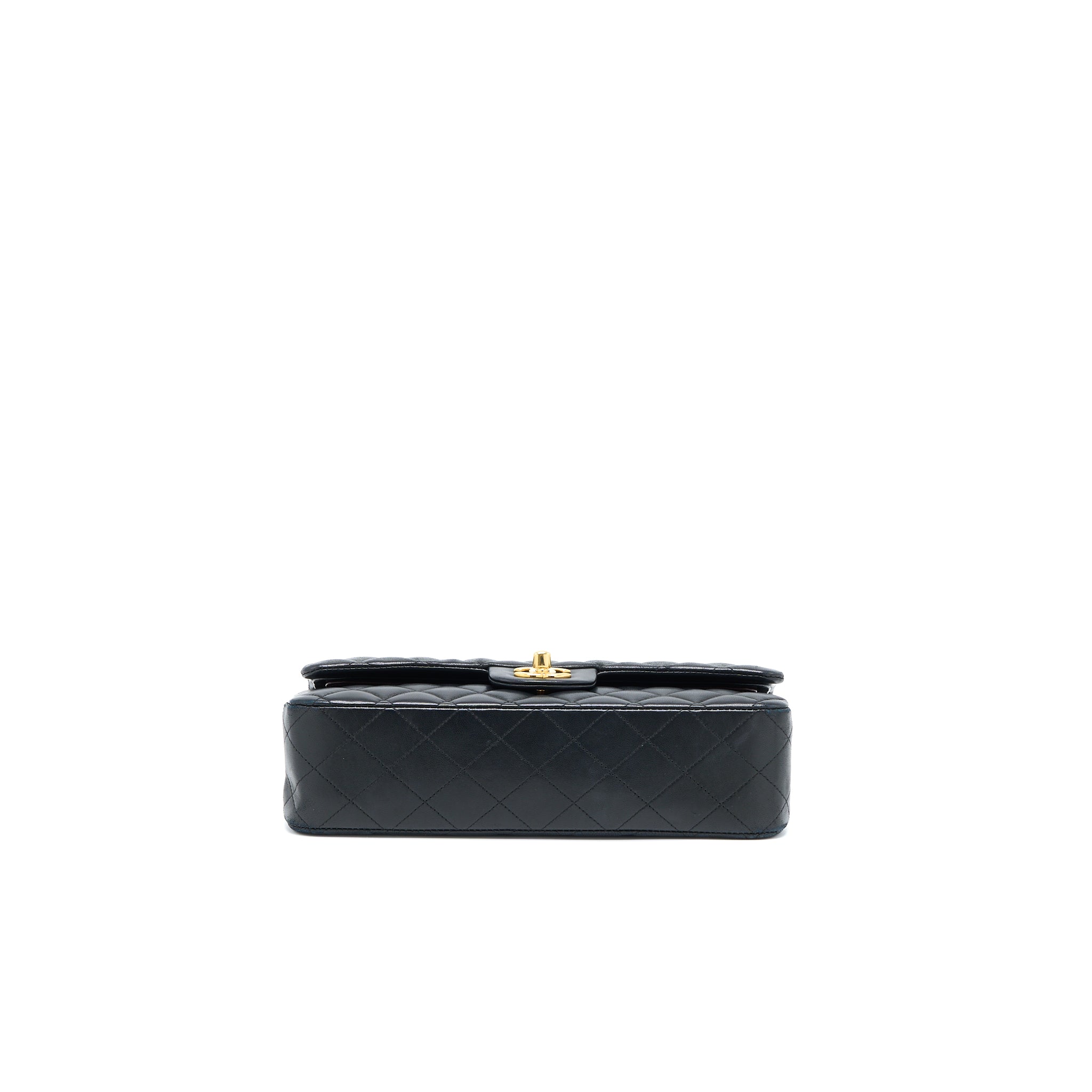 CHANEL MEDIUM CLASSIC DOUBLE FLAP BAG LAMBSKIN BLACK GHW