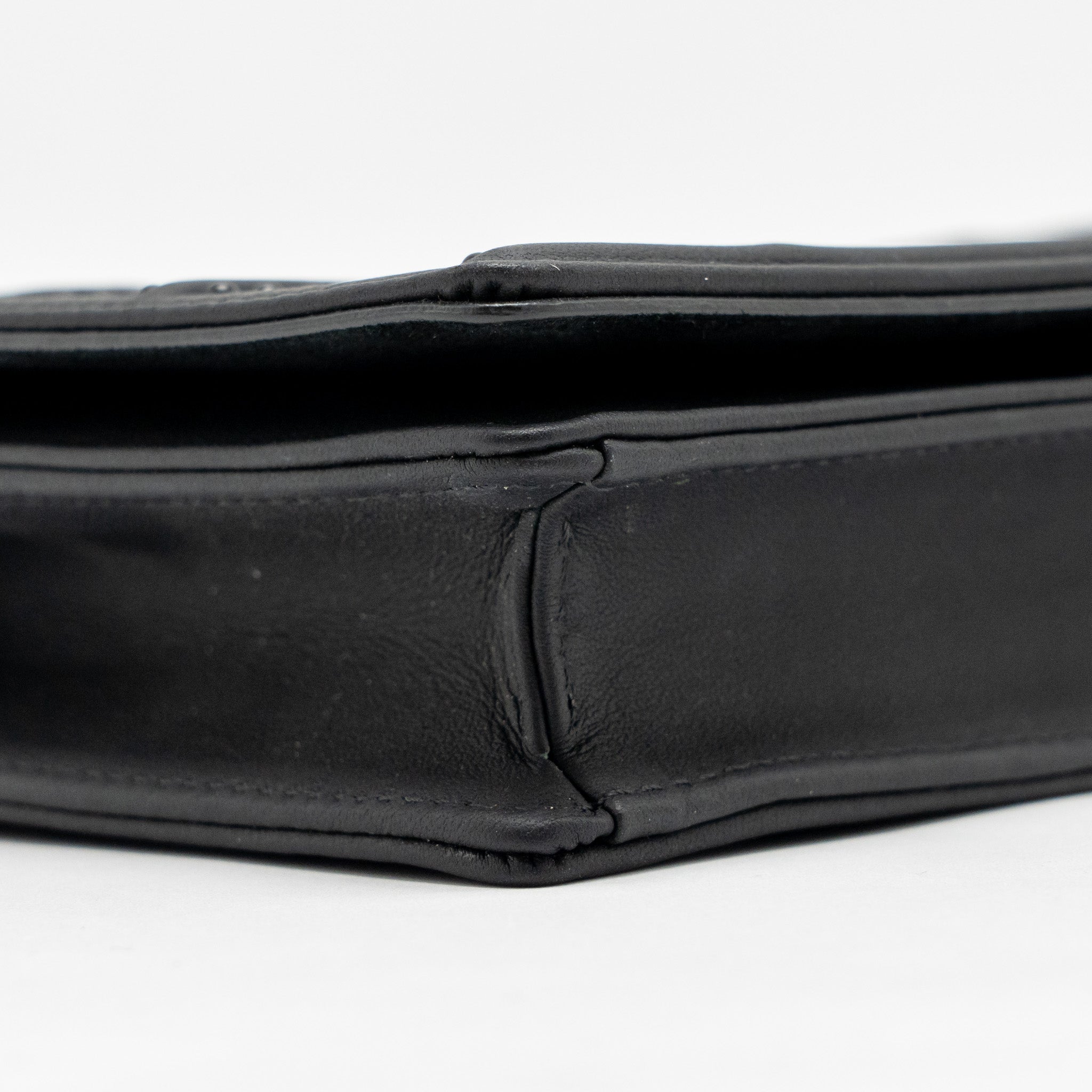DIOR STUDDED DIORAMA WALLET ON CHAIN LEATHER SO BLACK