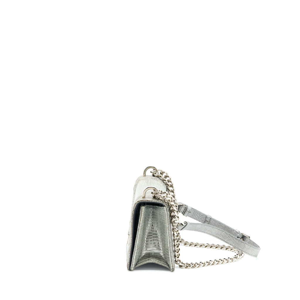 DIOR SMALL DIORAMA LIZARD METALLIC SILVER SHW