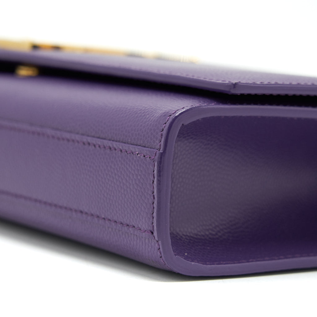 SAINT LAURENT/YSL CLUTCH CAVIAR PURPLE GHW