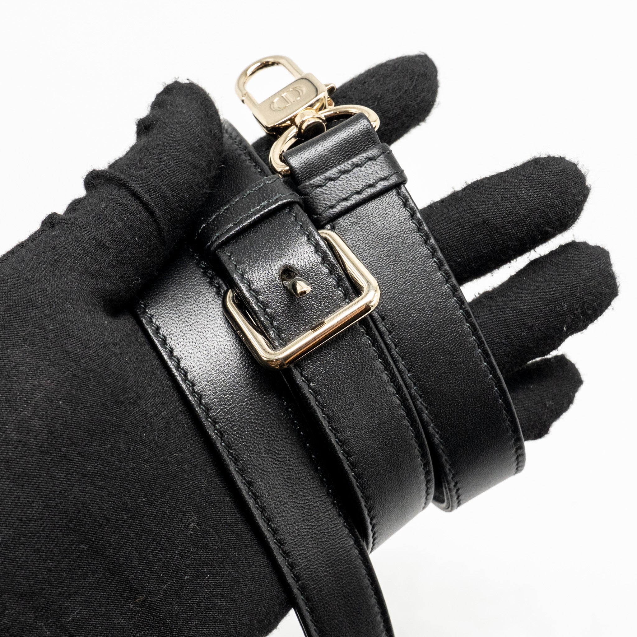 DIOR SMALL LADY D-JOY BAG CANNAGE LAMBSKIN BLACK LGHW