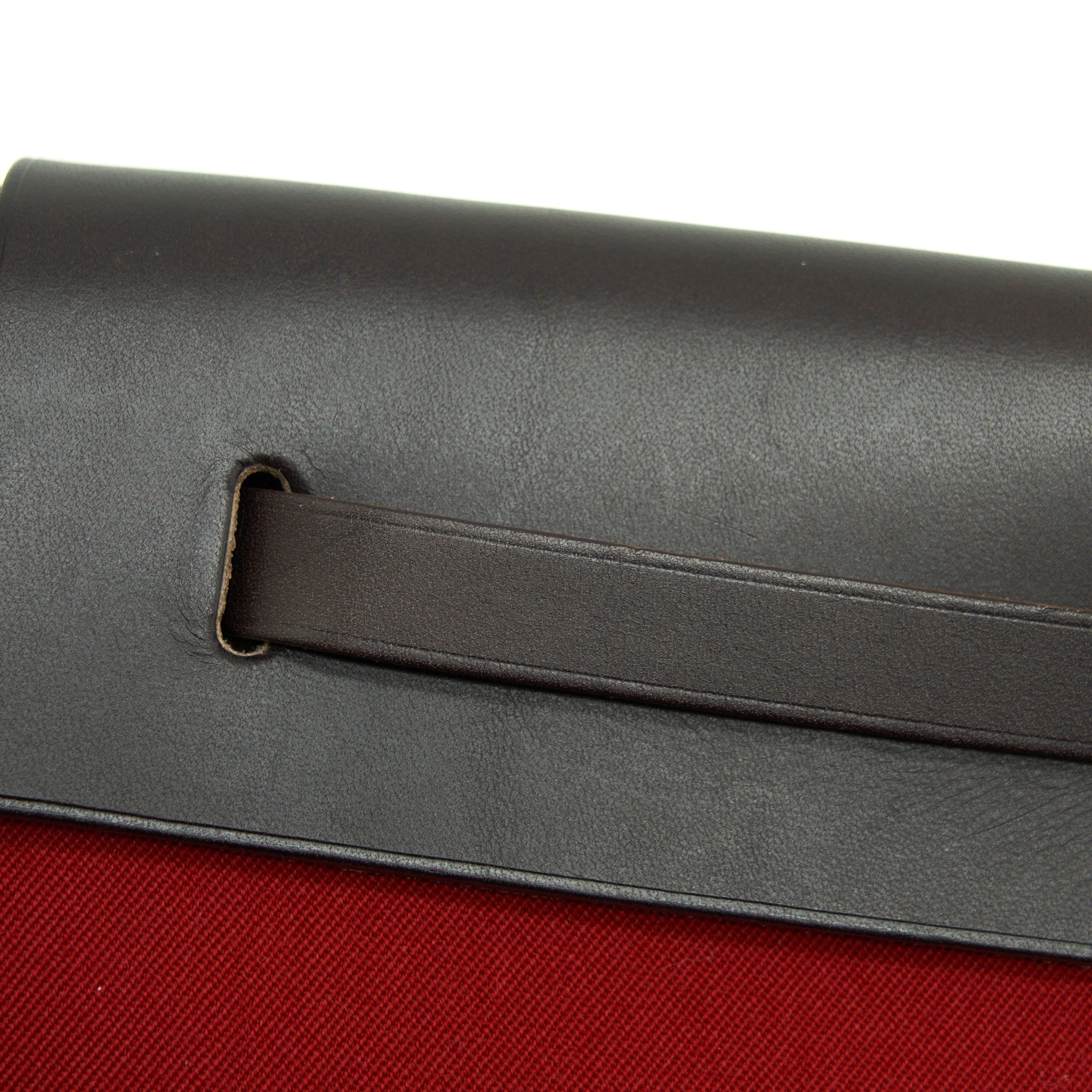 HERMES HERBAG CLUTCH BAG CANVAS ORANGE/RED