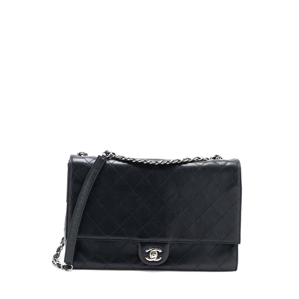 CHANEL QUILTED FLAP BAG LAMBSKIN BLACK SHW