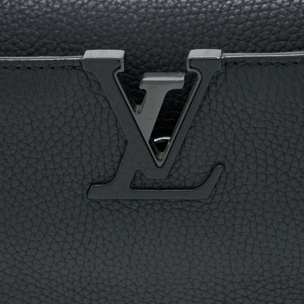 LOUIS VUITTON CAPUCINES BB TAURILLON SO BLACK WITH BLACK HARDWARE