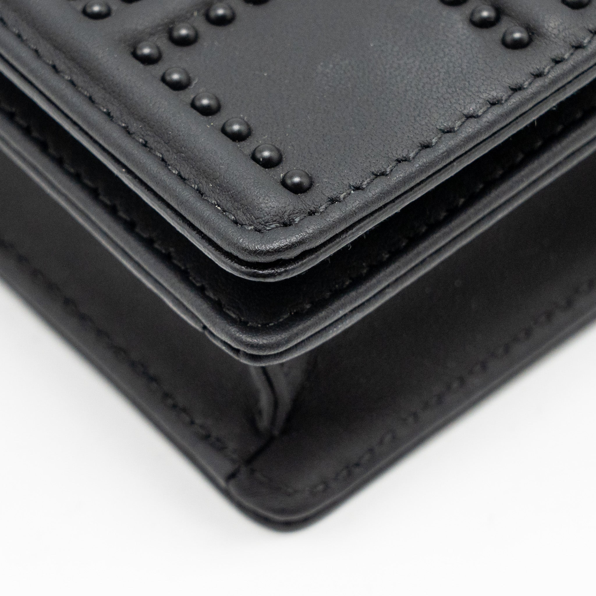 DIOR STUDDED DIORAMA WALLET ON CHAIN LEATHER SO BLACK