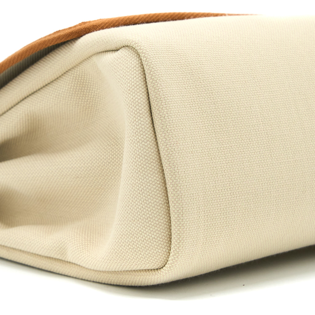 HERMES HERBAG ZIP 31 BAG LEATHER/CANVAS BENTON/FAUVE GHW