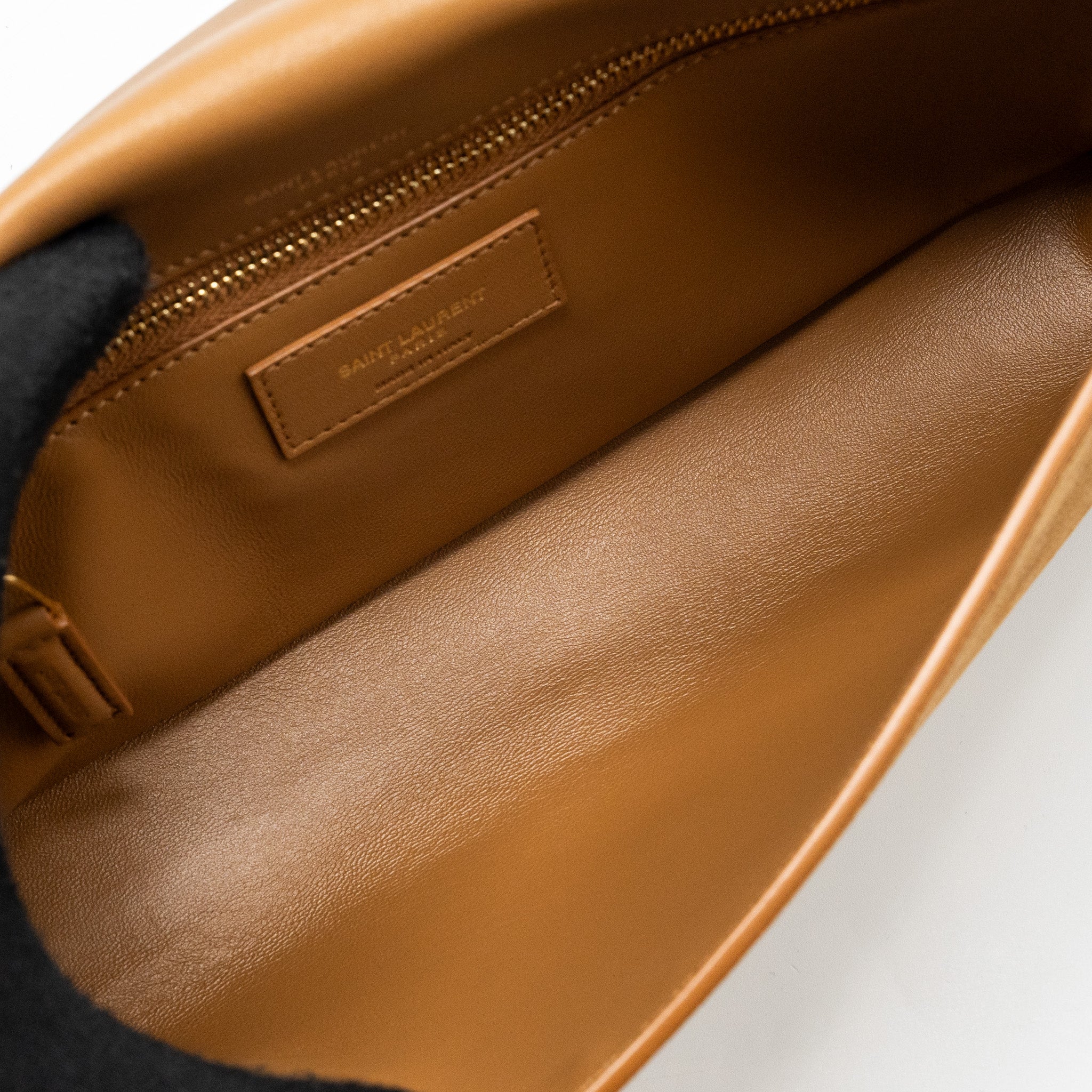 SAINT LAURENT KATE TASSEL CROSSBODY BAG SUEDE BROWN GHW