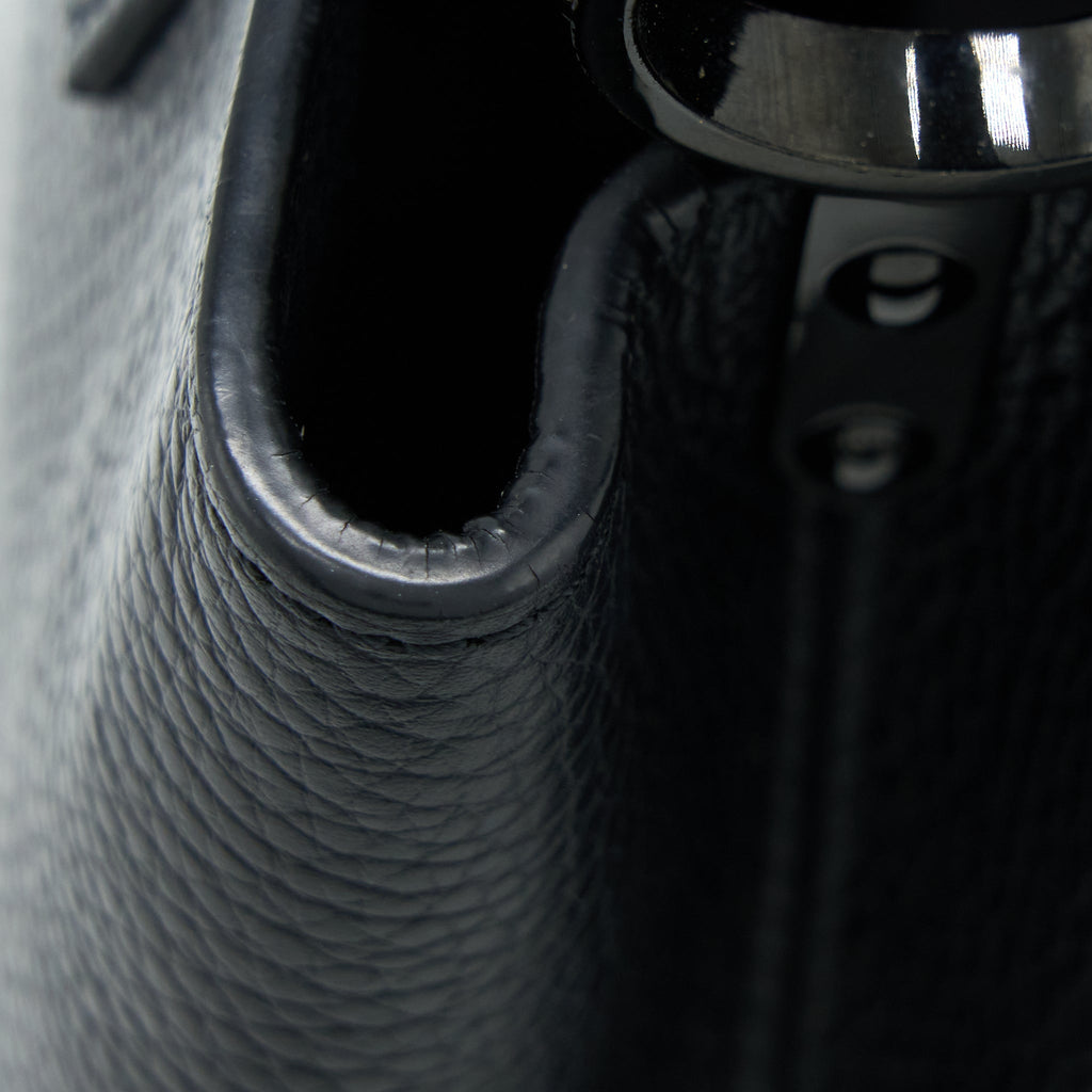 LOUIS VUITTON CAPUCINES BB TAURILLON SO BLACK WITH BLACK HARDWARE