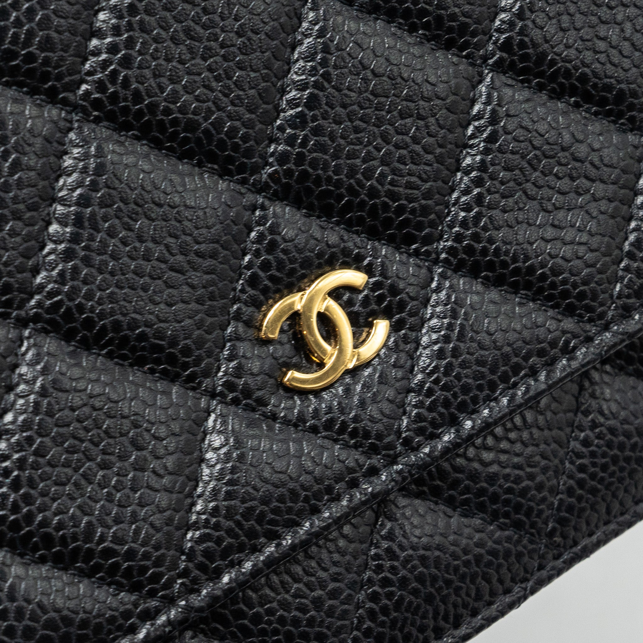 CHANEL CLASSIC WALLET ON CHAIN CAVIAR BLACK GHW