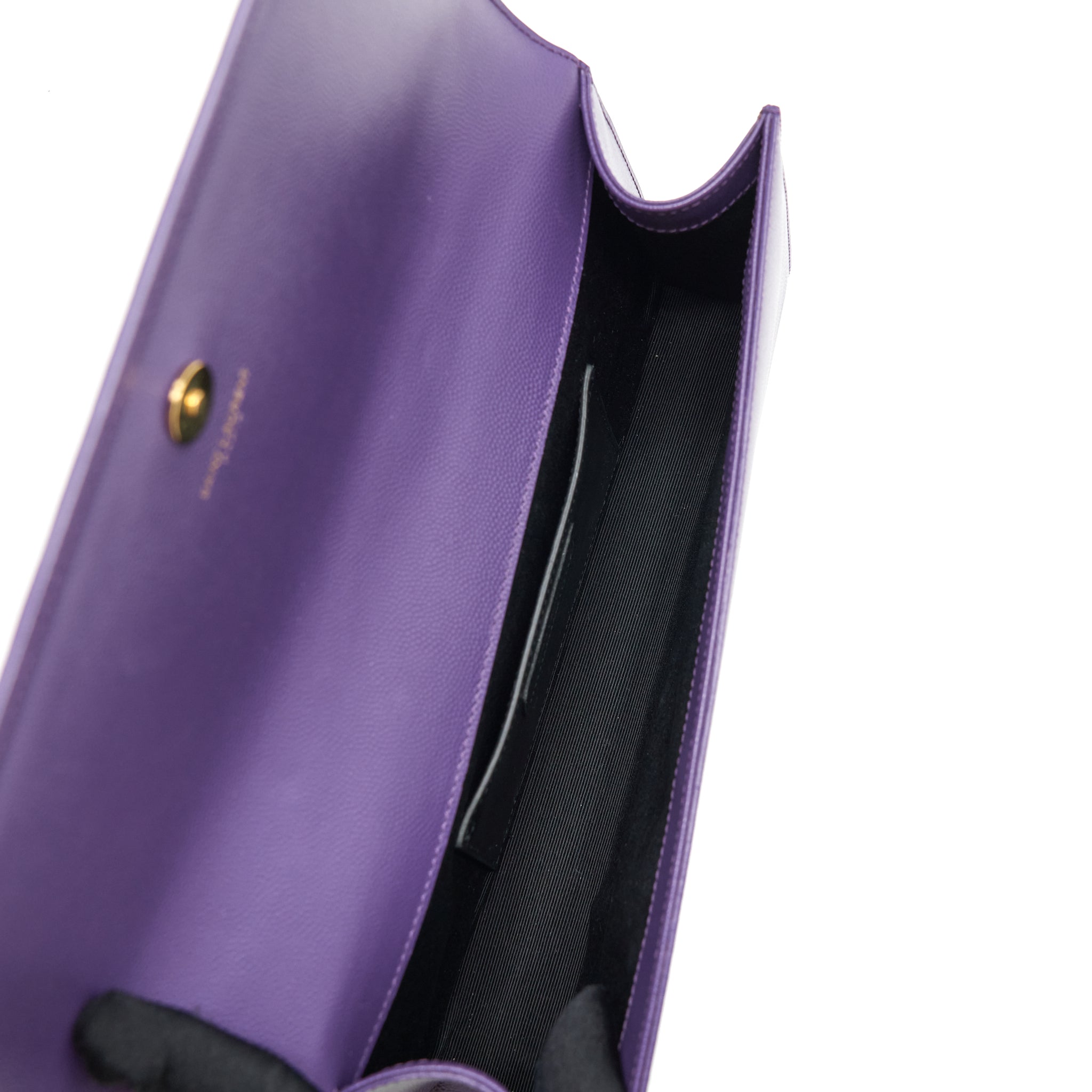 SAINT LAURENT/YSL CLUTCH CAVIAR PURPLE GHW
