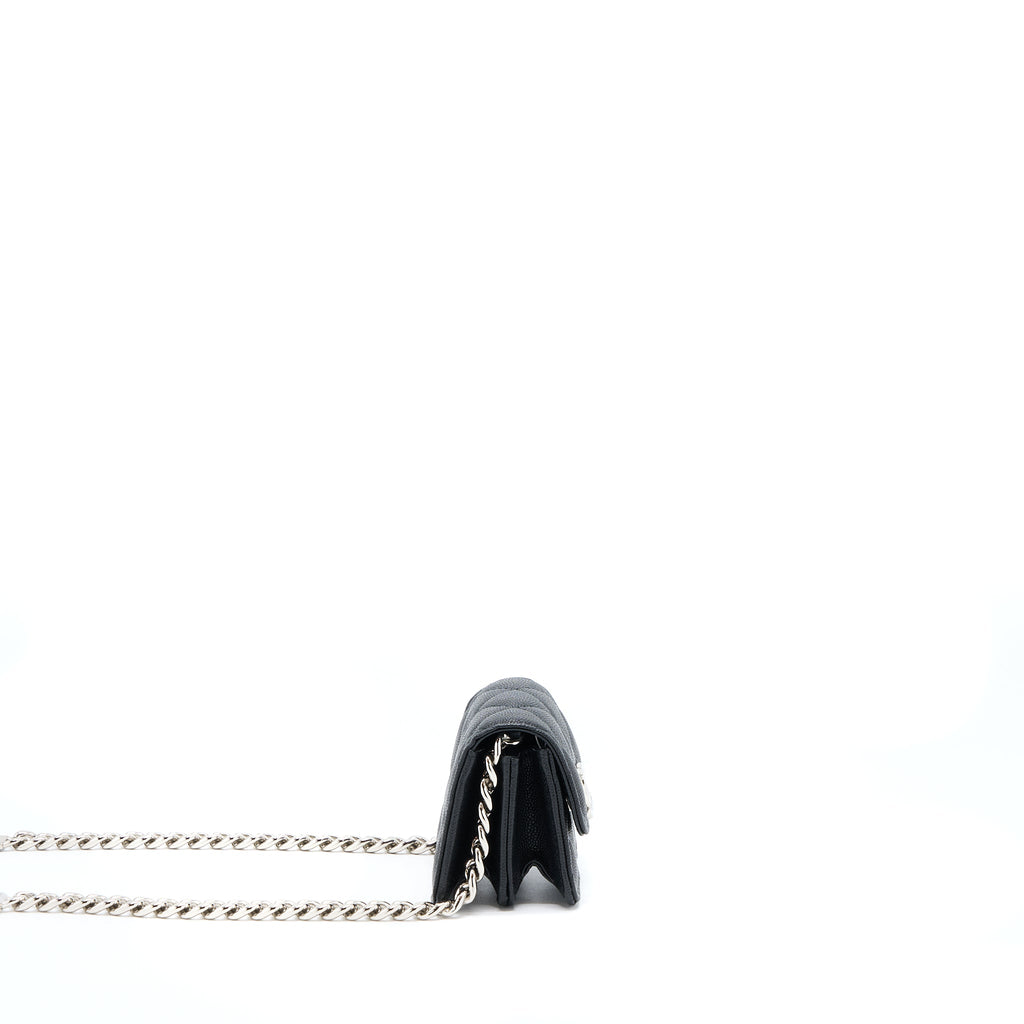 CHANEL CLUTCH WITH CHAIN CAVIAR BLACK SHW