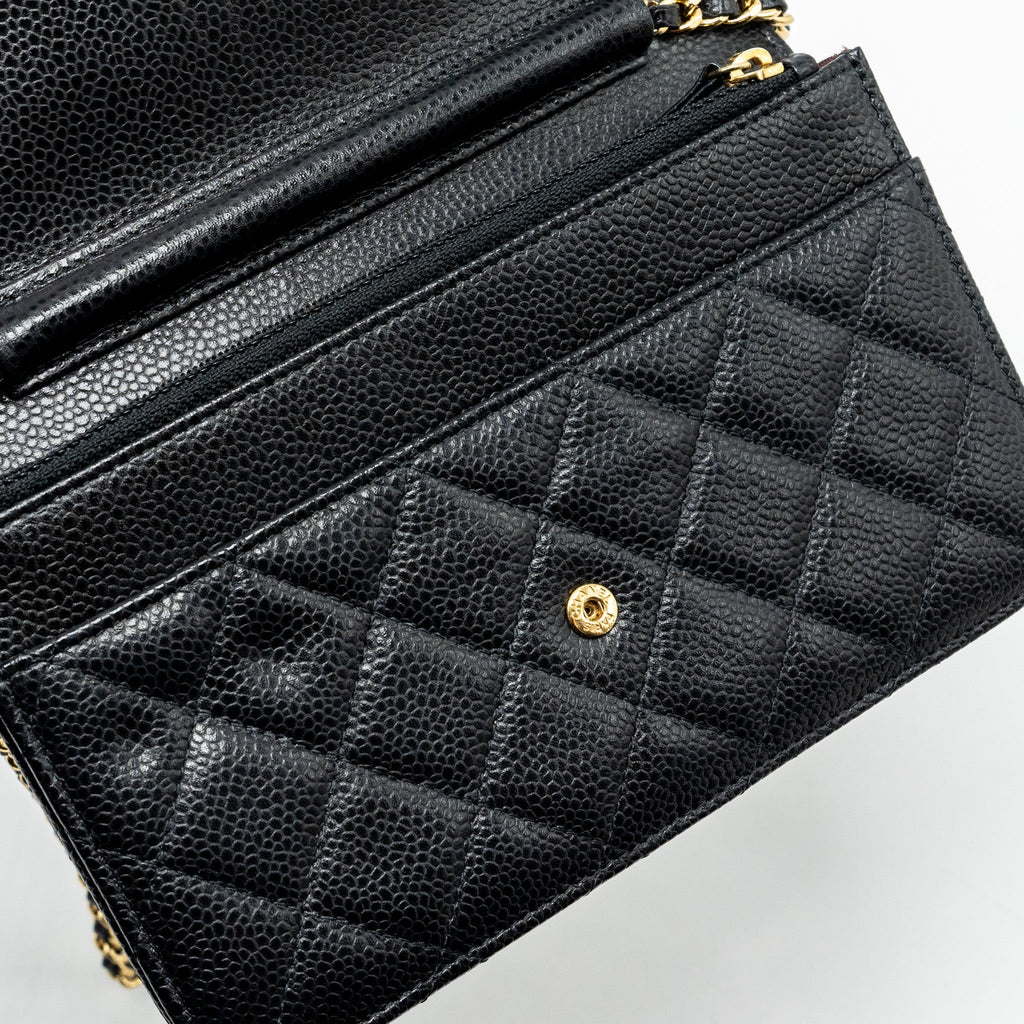 CHANEL CLASSIC WALLET ON CHAIN CAVIAR BLACK GHW