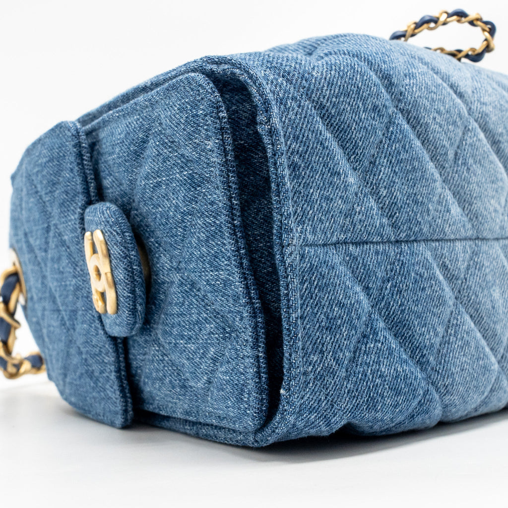 CHANEL MINI 25 BAG DENIM BLUE GHW (MICROCHIP)