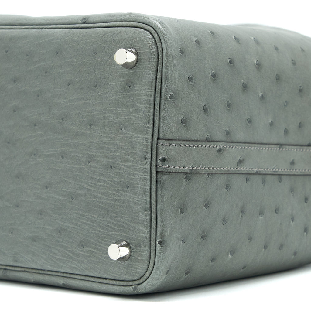 HERMES PICOTIN 18 LOCK BAG OSTRICH GRIS MEYER SHW