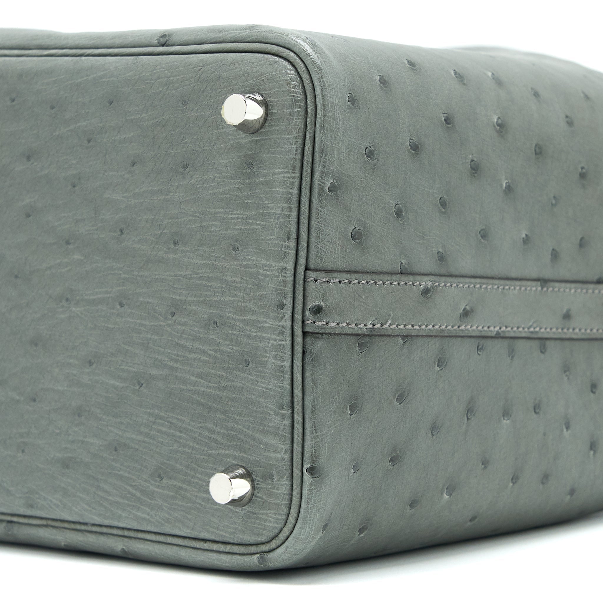 HERMES PICOTIN 18 LOCK BAG OSTRICH GRIS MEYER SHW
