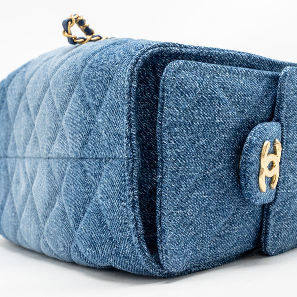 CHANEL MINI 25 BAG DENIM BLUE GHW (MICROCHIP)