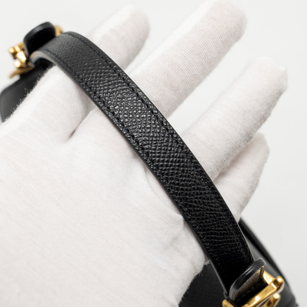 DIOR MINI SADDLE BAG CALFSKIN BLACK GHW