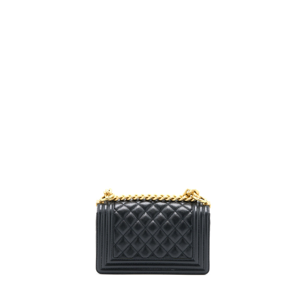 CHANEL SMALL BOY BAG CAVIAR BLACK GHW