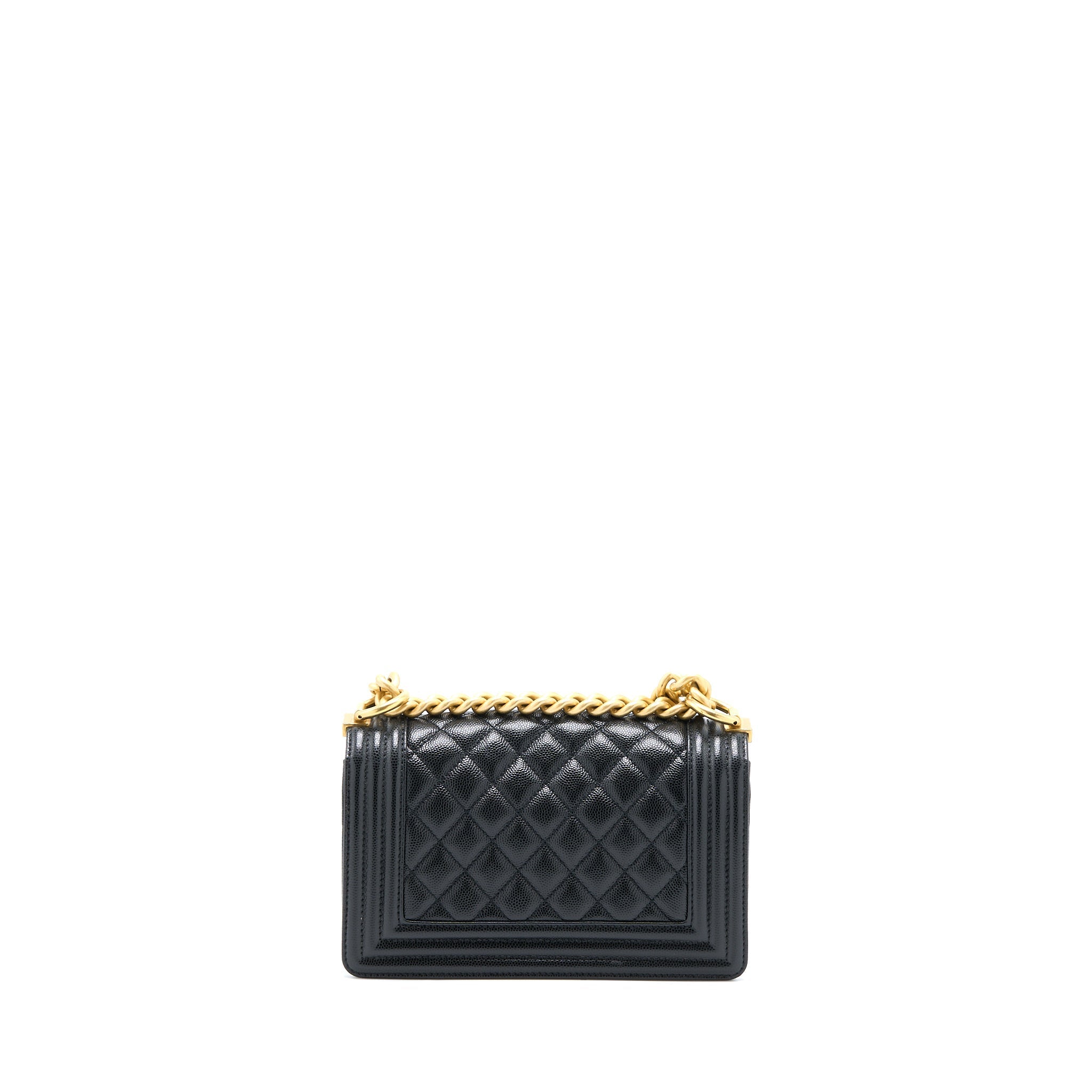 CHANEL SMALL BOY BAG CAVIAR BLACK GHW