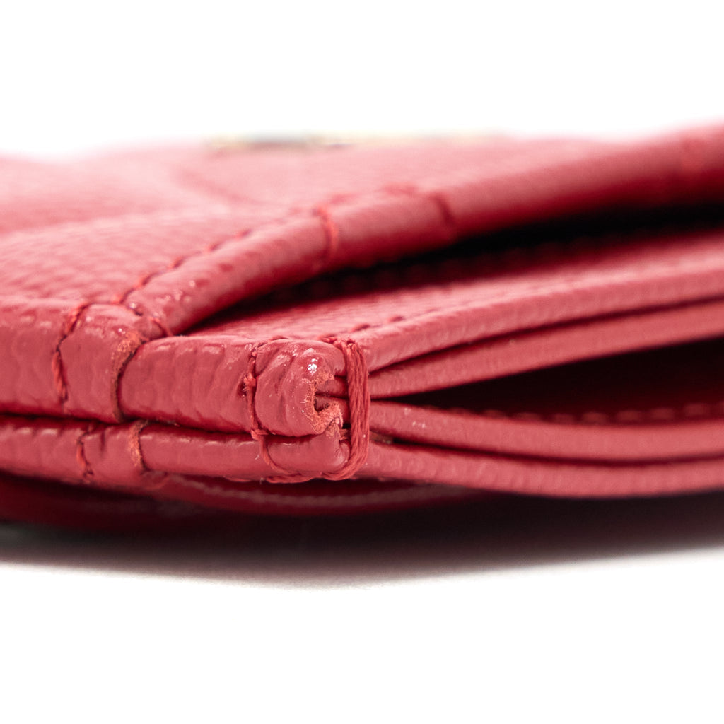 CHANEL CLASSIC CARD HOLDER CAVIAR RED WITH SHW