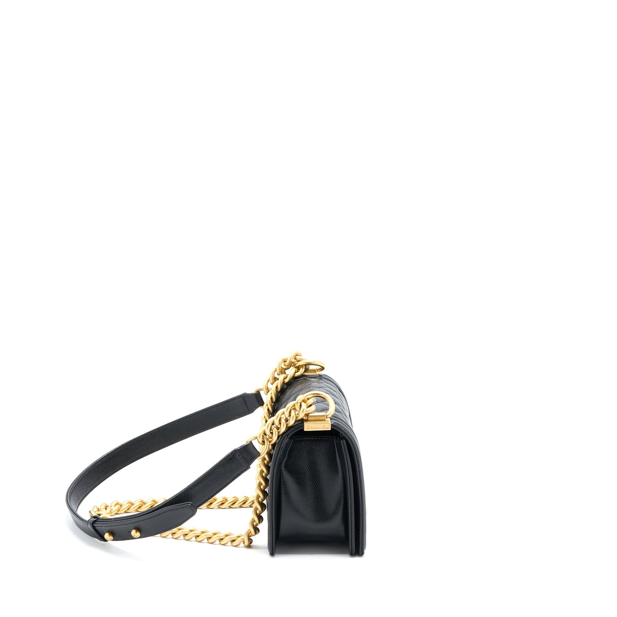 CHANEL SMALL BOY BAG CAVIAR BLACK GHW
