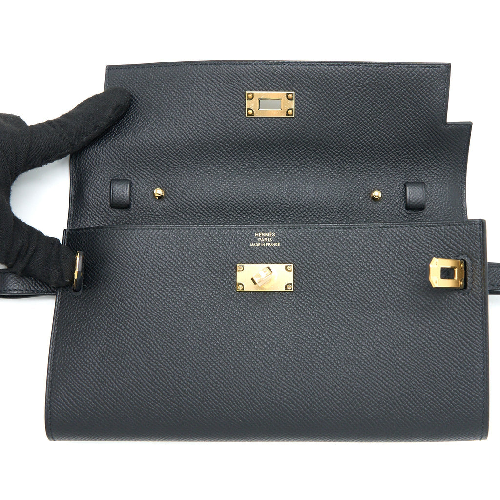 HERMES KELLY TO GO EPSOM BLACK GHW