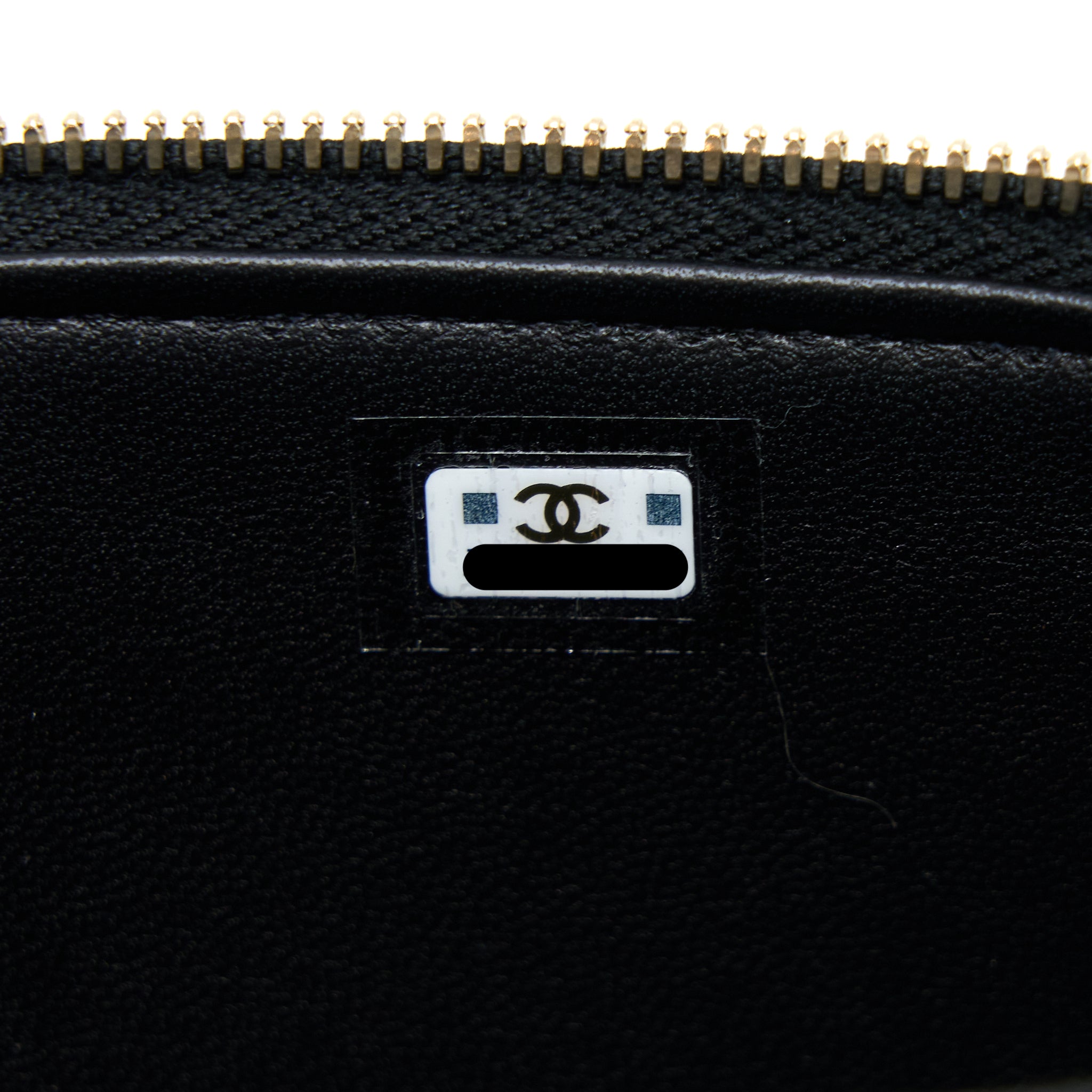 CHANEL LEATHER CHAIN TOP HANDLE LONG VANITY LAMBSKIN BLACK GHW