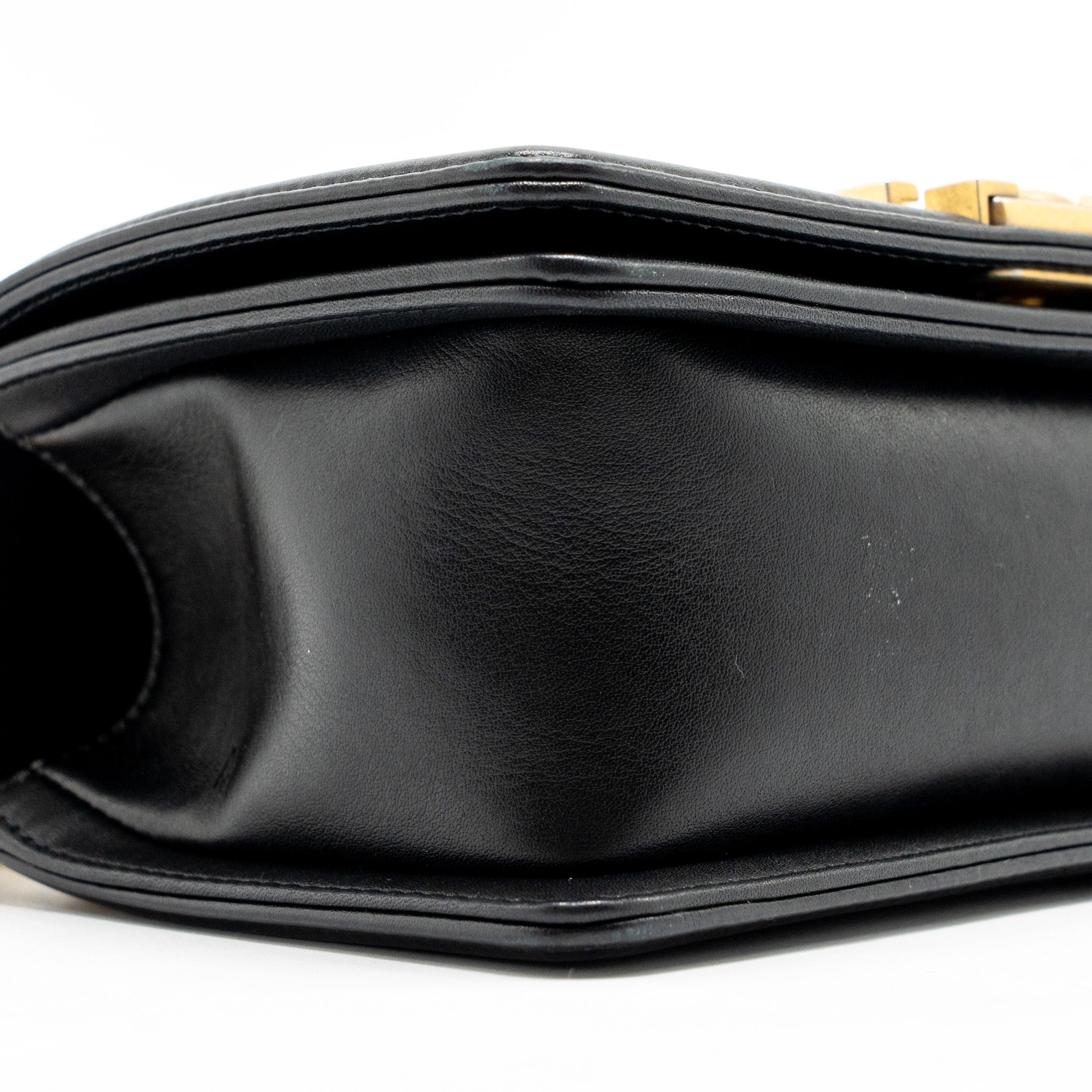 CHANEL SMALL BOY BAG CALFSKIN BLACK GHW
