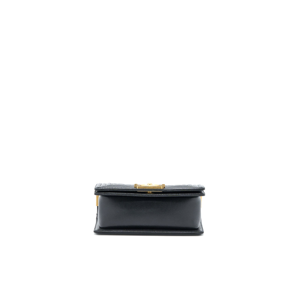 CHANEL SMALL BOY BAG CAVIAR BLACK GHW